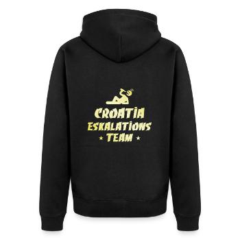 Croatia Escalation - Unisex Premium Organic Zip Hoodie - black - Back - Nico (187cm)