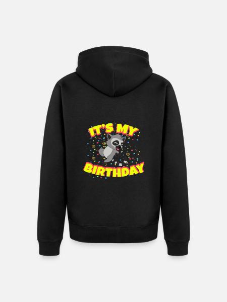 Lemur Birthday - Unisex Premium Organic Zip Hoodie - black