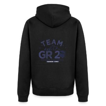 GR 20 randonnee gr 20 team randonnée Corse - Veste à capuche bio Premium Unisexe - noir - Dos - Nico (187cm)