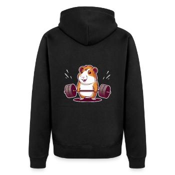 Soulevé De Terre Muscu Cochon D’Inde - Veste à capuche bio Premium Unisexe - noir - Dos - Nico (187cm)