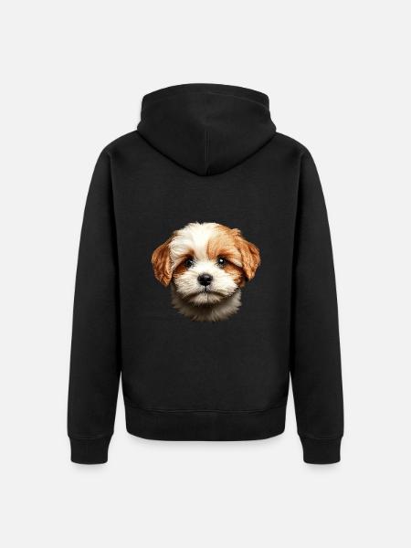 Lhasa Apso - Unisex Premium Bio Zip Hoodie - Schwarz