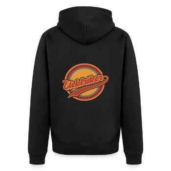 Elektriker Elektroniker Elektromeister Beruf - Unisex Premium Bio Zip Hoodie - Schwarz - Hinten - Nico (187cm)