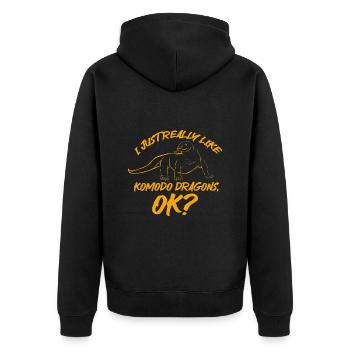 Komodo Dragon Komodo Lover Gift - Unisex Premium Organic Zip Hoodie - black - Back - Nico (187cm)
