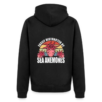 Cadeau d’anémones de mer - Veste à capuche bio Premium Unisexe - noir - Dos - Nico (187cm)