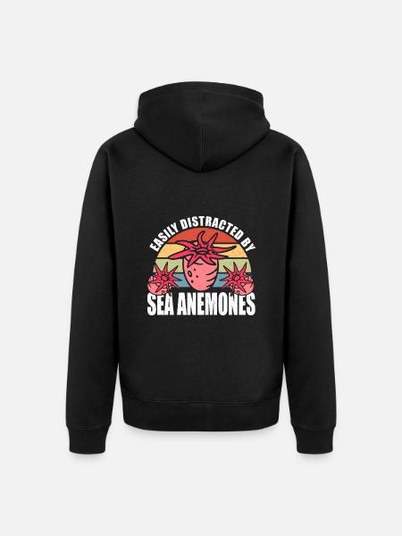 Sea Anemones Gift - Unisex Premium Organic Zip Hoodie - black
