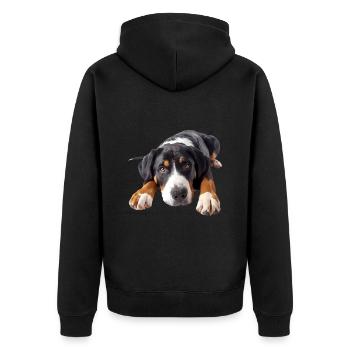 Greater Swiss Mountain Dog - Unisex Premium Organic Zip Hoodie - black - Back - Nico (187cm)
