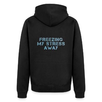 Geler mon stress - Veste à capuche bio Premium Unisexe - noir - Dos - Nico (187cm)