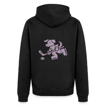 Hund Silhouette Golden Retriever Labrador - Unisex Premium Bio Zip Hoodie - Schwarz - Hinten - Nico (187cm)