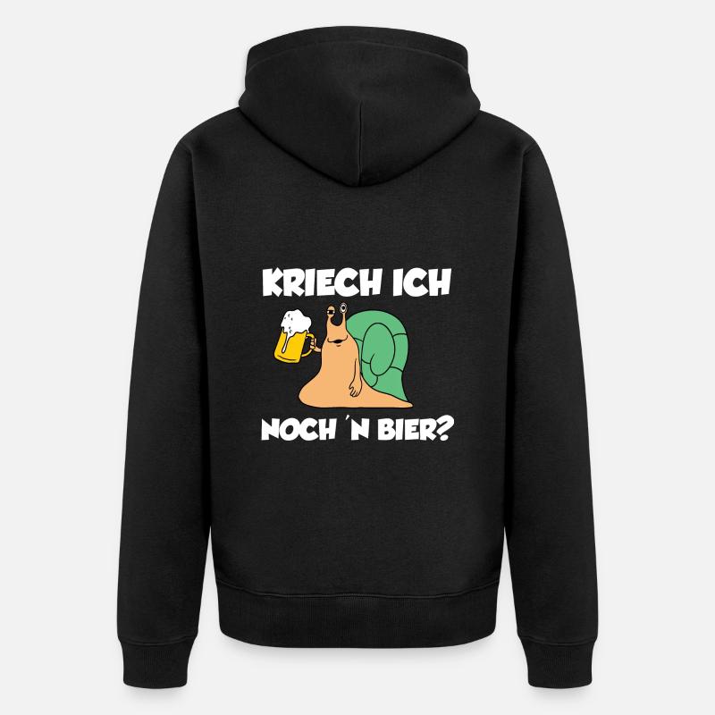 Kriech Ich Noch Ein Bier - Unisex Premium Bio Zip Hoodie - Schwarz