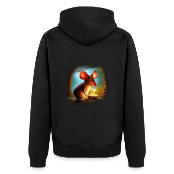 Christmas Mouse - Unisex Premium Organic Zip Hoodie - black - Back - Nico (187cm)