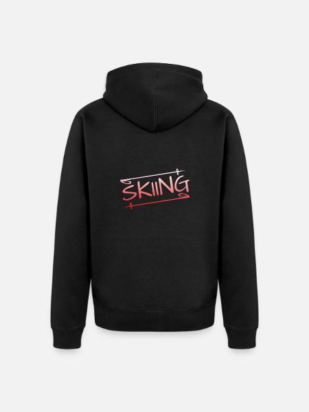 skiing - Unisex Premium Bio Zip Hoodie - Schwarz