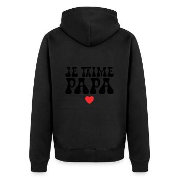 Je T'aime Papa - Veste à capuche bio Premium Unisexe - noir - Dos - Nico (187cm)