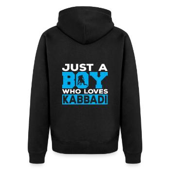 Gift for Kabaddi Lovers - Unisex Premium Organic Zip Hoodie - black - Back - Nico (187cm)