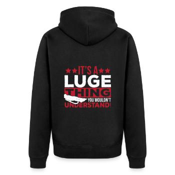 Cadeau de joueur de luge pour les amateurs de luge - Veste à capuche bio Premium Unisexe - noir - Dos - Nico (187cm)