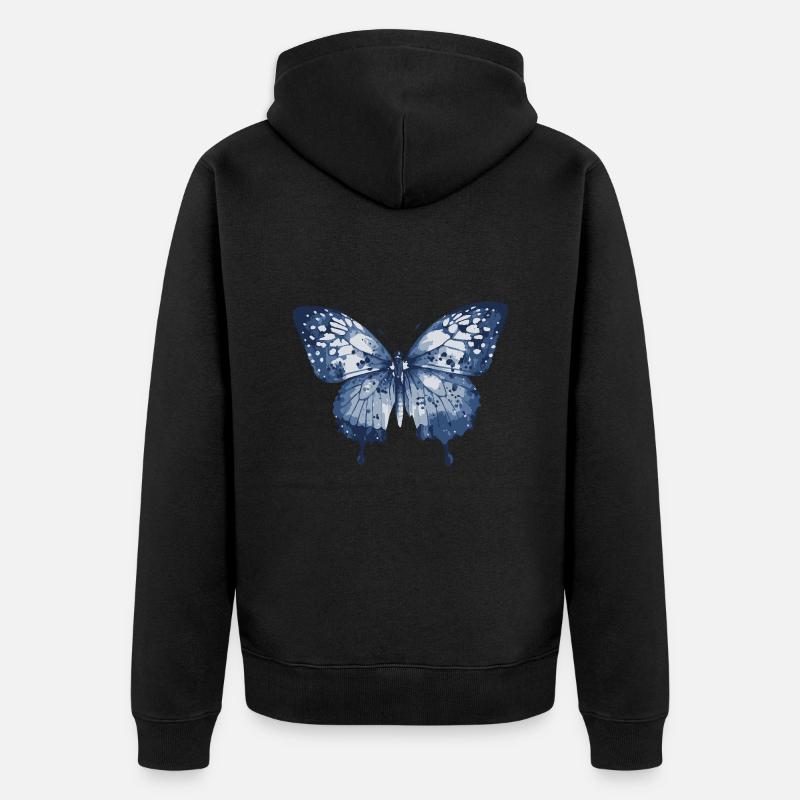 Papillon Élégant Nature Motif - Veste à capuche bio Premium Unisexe - noir
