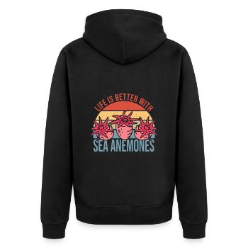 Cadeau d’anémones de mer - Veste à capuche bio Premium Unisexe - noir - Dos - Nico (187cm)