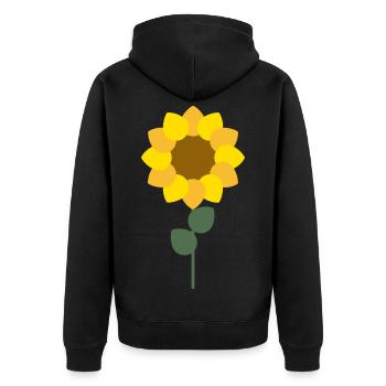 Sonnenblume - Unisex Premium Bio Zip Hoodie - Schwarz - Hinten - Nico (187cm)