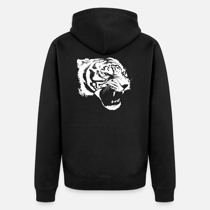 Tigre furieux - Veste à capuche bio Premium Unisexe - noir