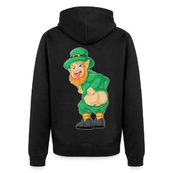 Chemise drôle de leprechaun – Te de la Saint-Patrick - Veste à capuche bio Premium Unisexe - noir - Dos - Nico (187cm)