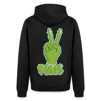 Street art - Unisex Premium Bio Zip Hoodie - Schwarz - Hinten - Nico (187cm)