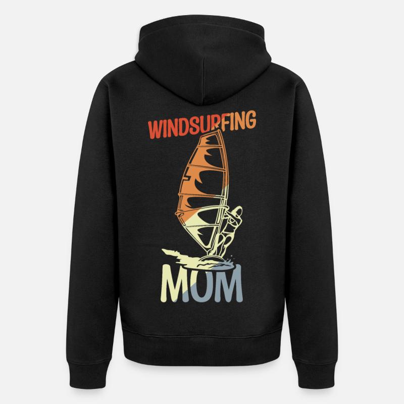 Maman Windsurfer - Veste à capuche bio Premium Unisexe - noir