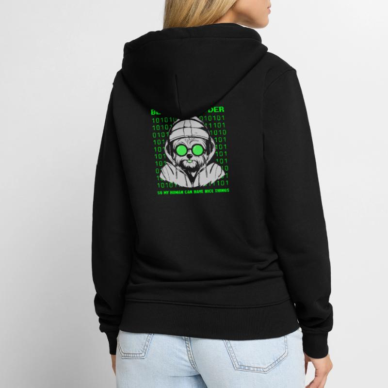 Became a Coder – Cyber Dog Binary Unisex Premium Bio Zip Hoodie