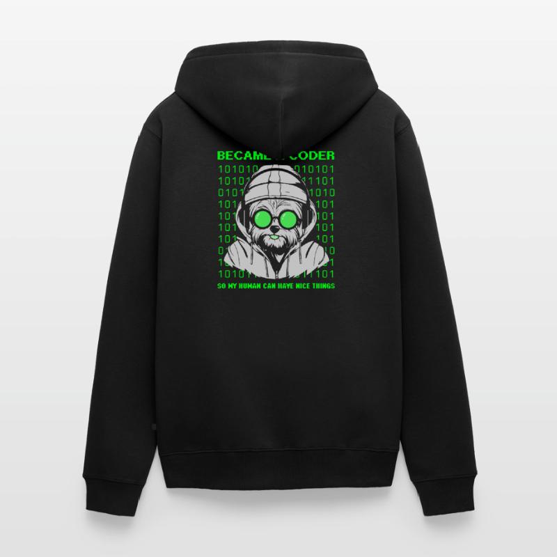 Became a Coder – Cyber Dog Binary Unisex Premium Bio Zip Hoodie