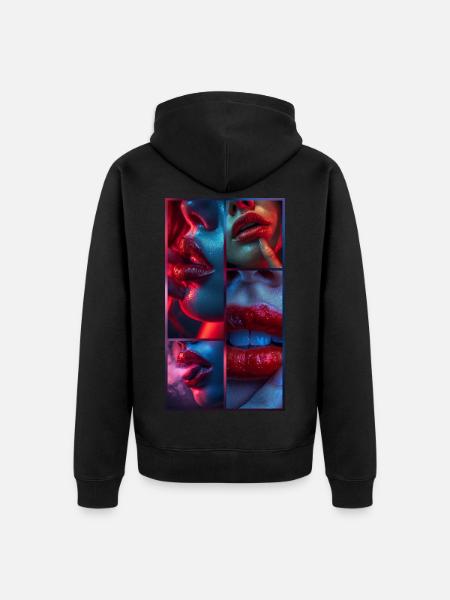 Neon-Verführung - Unisex Premium Bio Zip Hoodie - Schwarz