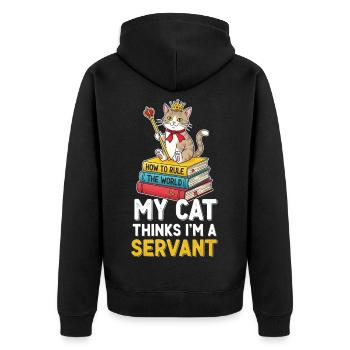 Motif de règle de couronne de chaton - Veste à capuche bio Premium Unisexe - noir - Dos - Nico (187cm)