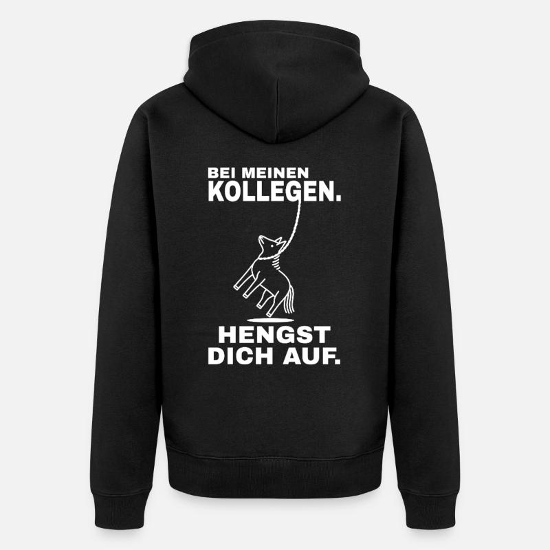 Stalling Yourself Up - White Text - Unisex Premium Organic Zip Hoodie - black