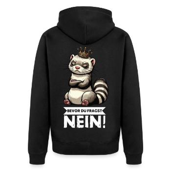 Bevor Du Fragst Nein Frettchen Frettchenbesitzer - Unisex Premium Bio Zip Hoodie - Schwarz - Hinten - Nico (187cm)