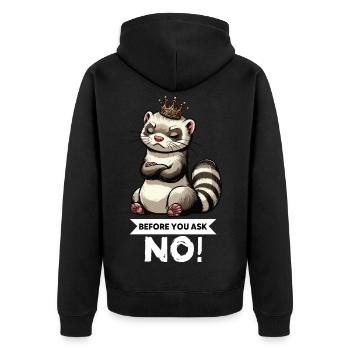 Before You Ask Frettchen Frettchenbesitzer Nager - Unisex Premium Bio Zip Hoodie - Schwarz - Hinten - Nico (187cm)