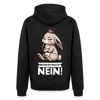 Avant que vous ne demandiez : non, lapin, lapin, lapin, lapin - Veste à capuche bio Premium Unisexe - noir - Dos - Nico (187cm)
