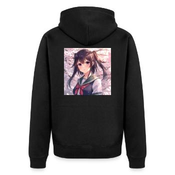 Uniforme scolaire Cherry Blossom - Veste à capuche bio Premium Unisexe - noir - Dos - Nico (187cm)