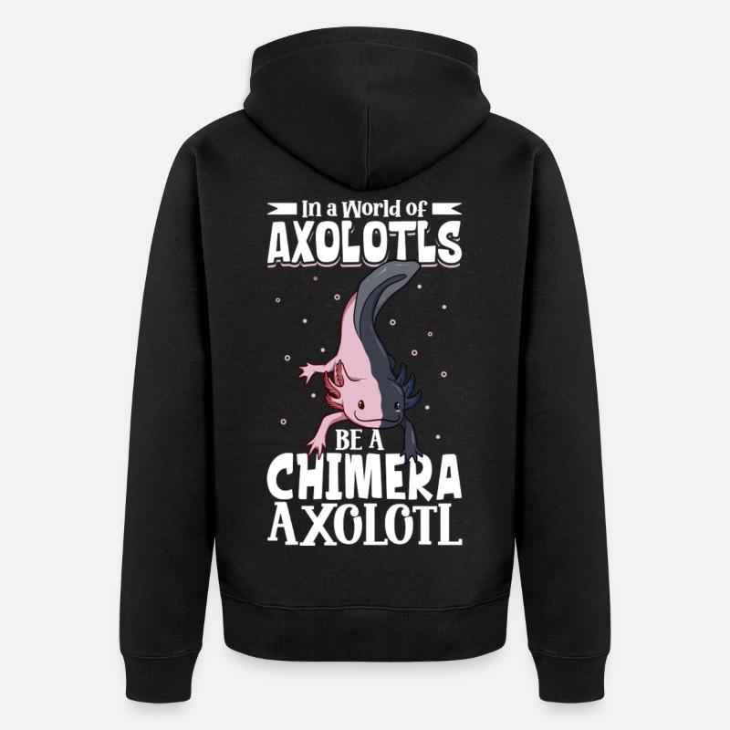 Soyez un Axolotl Chimère - Veste à capuche bio Premium Unisexe - noir