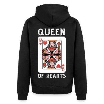 Retro Heart Valentine's Day Design Love - Unisex Premium Organic Zip Hoodie - black - Back - Nico (187cm)