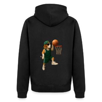 Beagle - Unisex Premium Bio Zip Hoodie - Schwarz - Hinten - Nico (187cm)