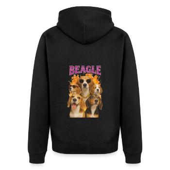 Beagle - Unisex Premium Bio Zip Hoodie - Schwarz - Hinten - Nico (187cm)