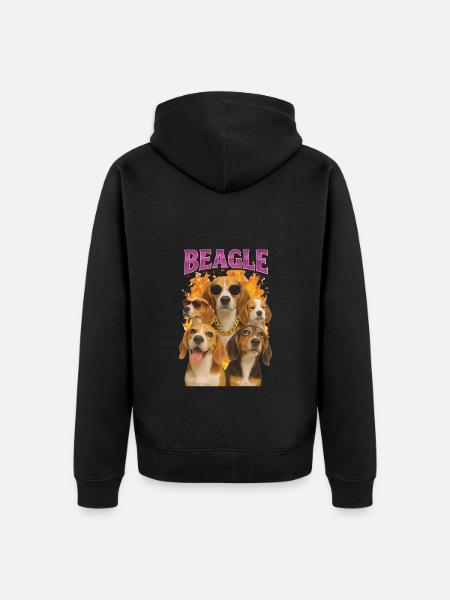 Beagle - Unisex Premium Bio Zip Hoodie - Schwarz