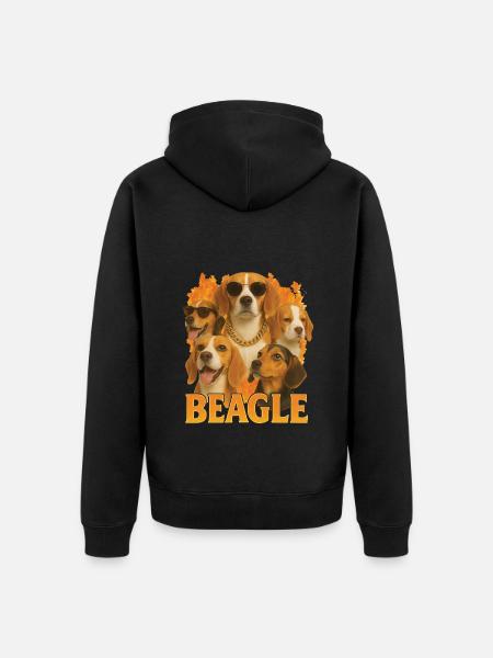 Beagle - Unisex Premium Bio Zip Hoodie - Schwarz