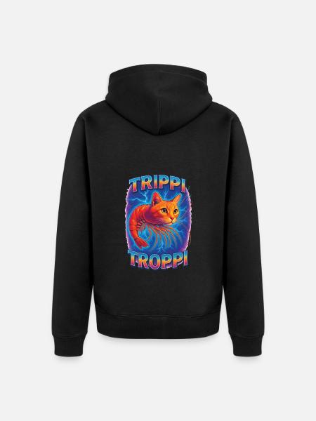 Katze Garnelen - Unisex Premium Bio Zip Hoodie - Schwarz