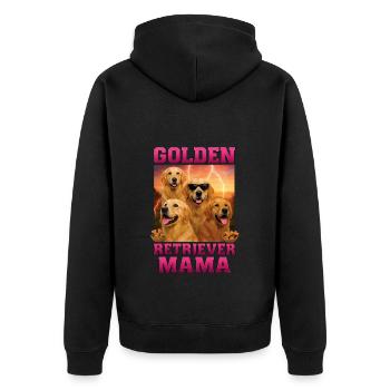 Golden Retriever - Unisex Premium Bio Zip Hoodie - Schwarz - Hinten - Nico (187cm)