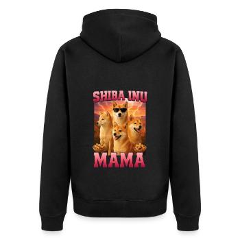 Shiba Inu - Unisex Premium Bio Zip Hoodie - Schwarz - Hinten - Nico (187cm)
