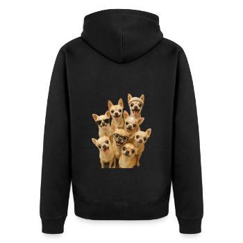 Chihuahua - Unisex Premium Bio Zip Hoodie - Schwarz - Hinten - Nico (187cm)