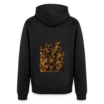 Deutscher Schäferhund - Unisex Premium Bio Zip Hoodie - Schwarz - Hinten - Nico (187cm)