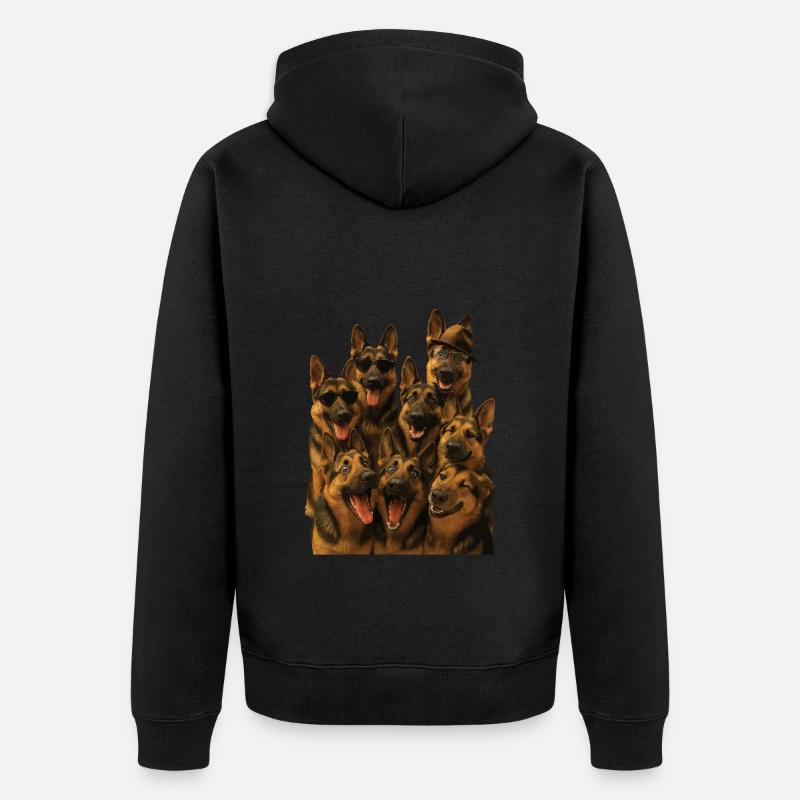 Deutscher Schäferhund - Unisex Premium Bio Zip Hoodie - Schwarz