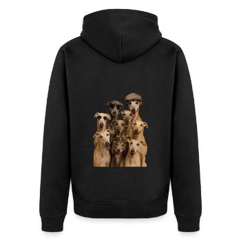 Windhund - Unisex Premium Bio Zip Hoodie - Schwarz - Hinten - Nico (187cm)