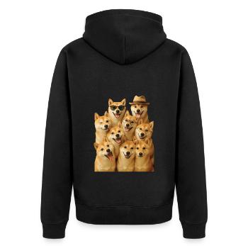 Shiba Inu - Unisex Premium Bio Zip Hoodie - Schwarz - Hinten - Nico (187cm)