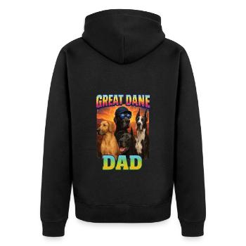 Deutsche Dogge - Unisex Premium Bio Zip Hoodie - Schwarz - Hinten - Nico (187cm)