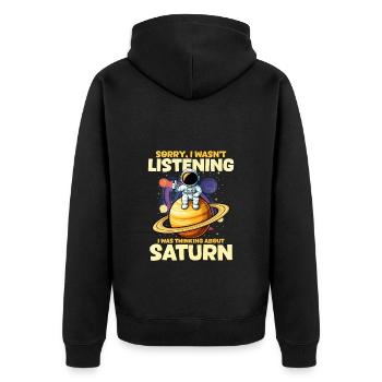 Saturne - Veste à capuche bio Premium Unisexe - noir - Dos - Nico (187cm)